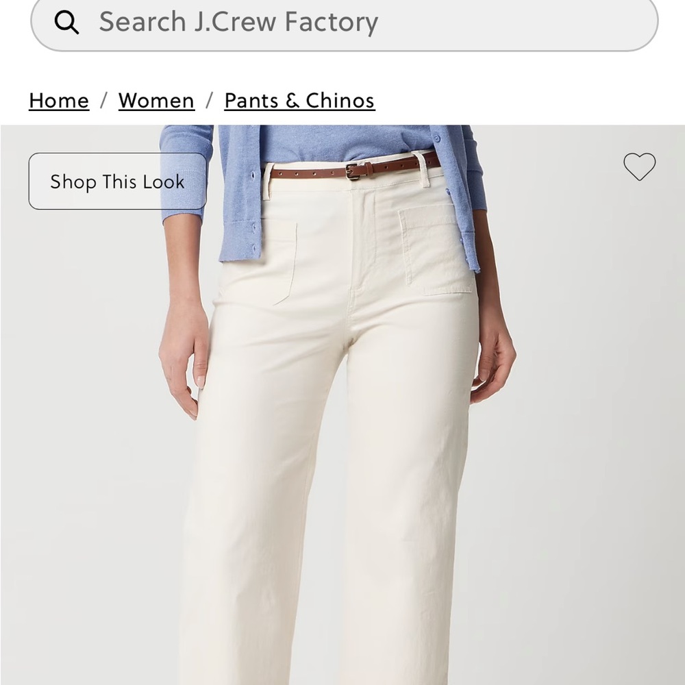 J Crew Factory High-Rise Lizzie Patch Pocket Wide-Leg pant, size 28